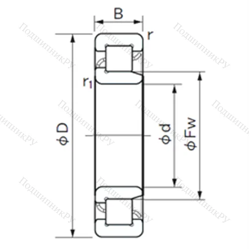 Подшипник роликовый радиальный NJ 2236