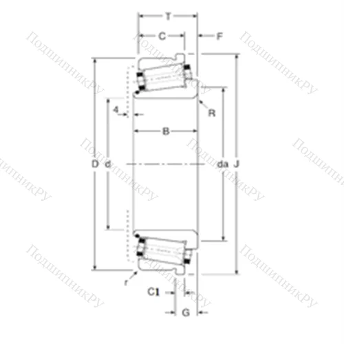 Подшипник роликовый радиально-упорный 113057X/113100C