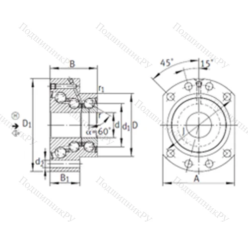 Подшипник шариковый упорно-радиальный DKLFA 30110-2RS от производителя  INA