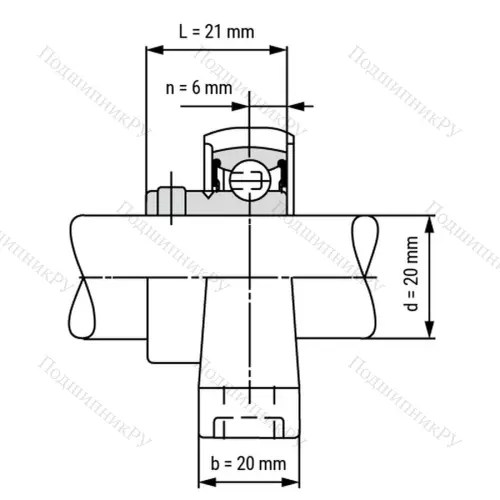 Подшипниковый узел SS-KP 004-ST - Вал: 20 мм от производителя  LPZ