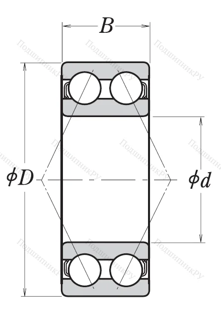 Двухрядный шариковый подшипник 3309 B 2RSRTNG C 3