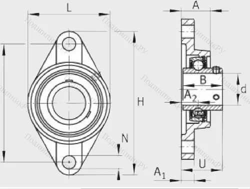 Подшипниковый узел UCFL 208 J 7 в Курске