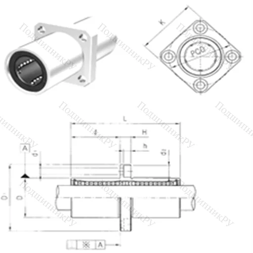 Подшипник шариковый линейный LMKM 20UU от производителя  Samick