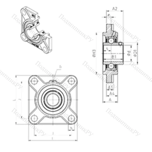 Подшипниковый узел шариковый радиальный UCFS 312 от производителя  SNR
