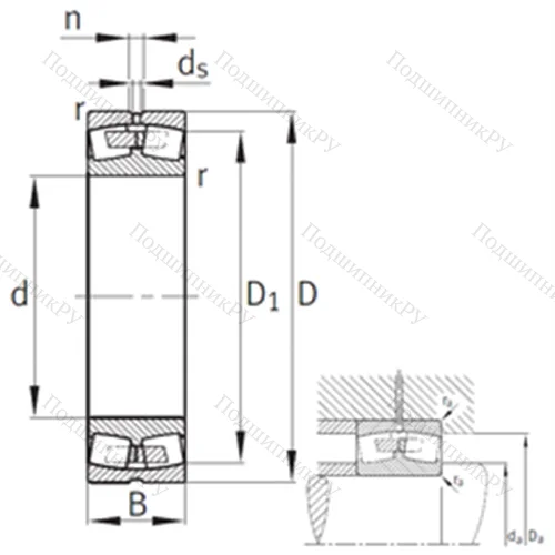 Подшипник роликовый радиальный самоцентрирующийся 24056-B-K 30-MB от производителя  FAG