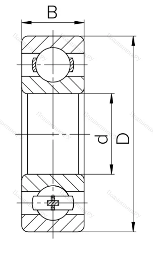 Шариковый однорядный подшипник 180308 T (6308 2RST) в Курске