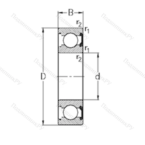 Подшипник шариковый радиальный 6313-2RSR от производителя  NKE