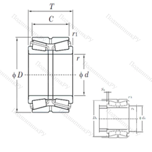 Подшипник роликовый радиально-упорный 46256A от производителя  KOYO
