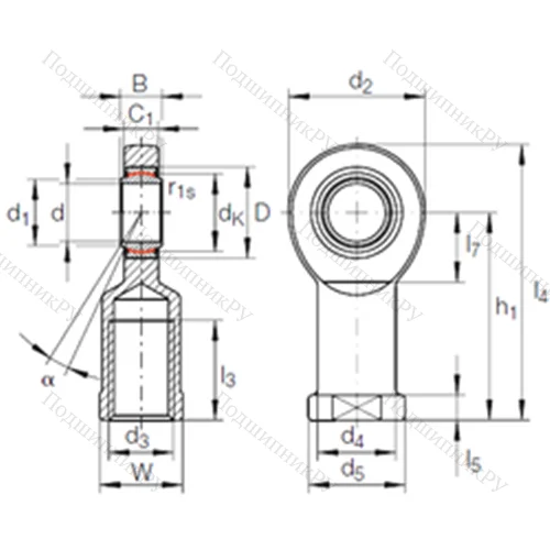 Подшипник скольжения сферический GIR 15 UK