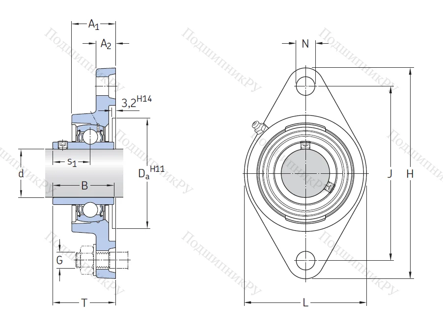 Подшипниковый узел FYTB 35 TF