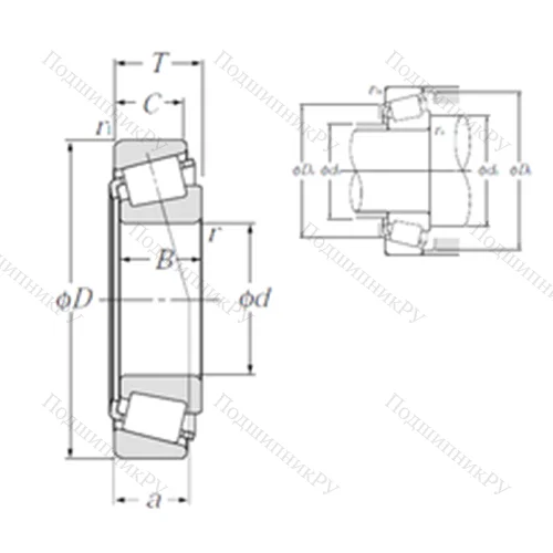 Подшипник роликовый радиально-упорный 4T-33889/33821 от производителя  NTN