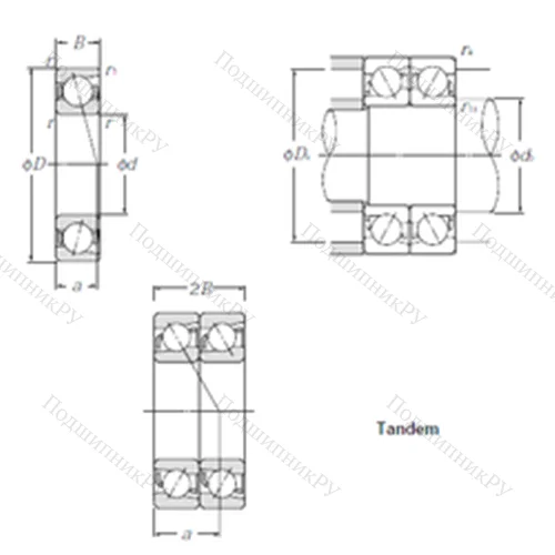 Подшипник шариковый радиально-упорный 7828CDT от производителя  CYSD Подшипник шариковый радиально-упорный 7828CDT от производителя  CYSD