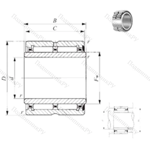 Подшипник игольчатый радиальный NA 6907U от производителя  IKO Подшипник игольчатый радиальный NA 6907U от производителя  IKO