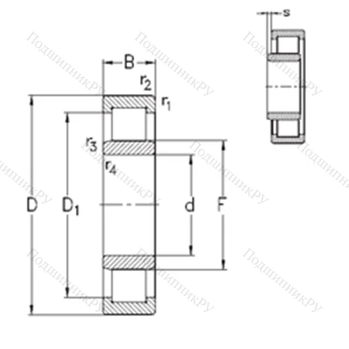 Подшипник роликовый радиальный NU 244-E-MA 6