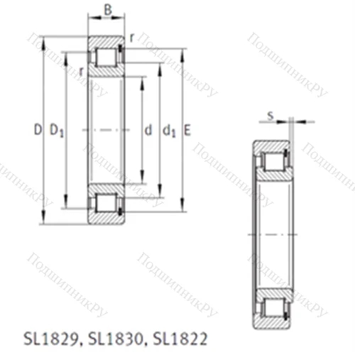 Подшипник роликовый радиальный SL 181892-E от производителя  INA