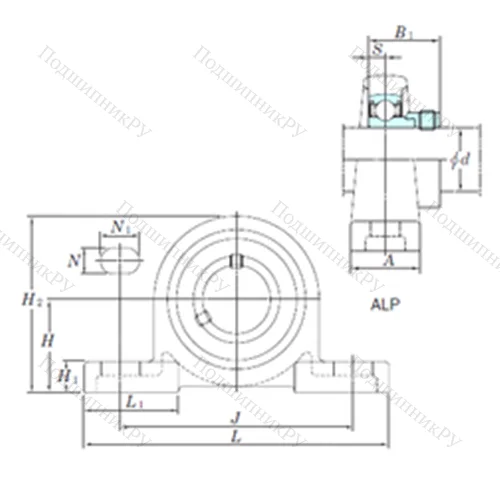 Подшипниковый узел шариковый радиальный ALP 205 от производителя  KOYO