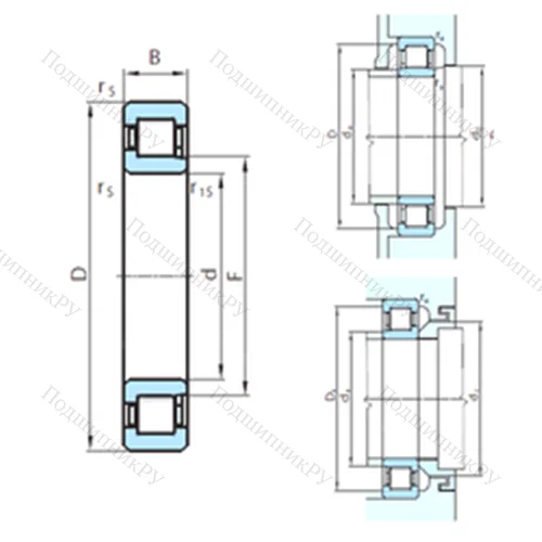 Подшипник роликовый радиальный NJ 248