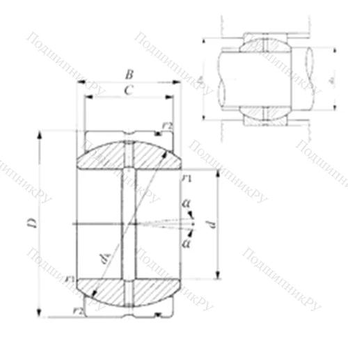 Подшипник скольжения сферический SB 122211
