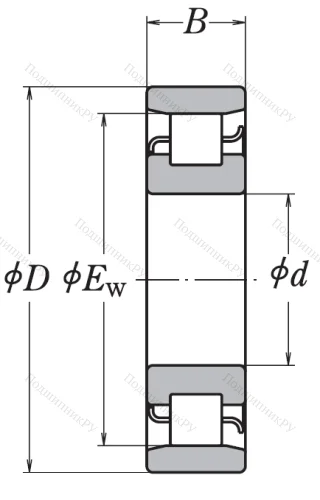 Роликовый цилиндрический подшипник N 309 ET от производителя  NSK Роликовый цилиндрический подшипник N 309 ET от производителя  NSK