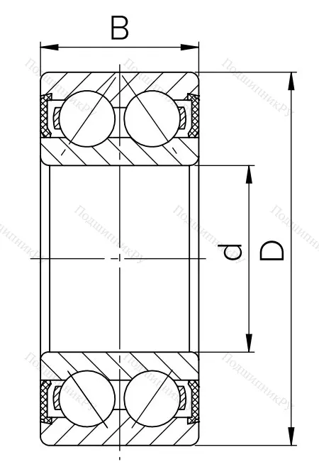 Радиально-упорный шариковый подшипник 3056202 2RS (3202 2RS) в Курске