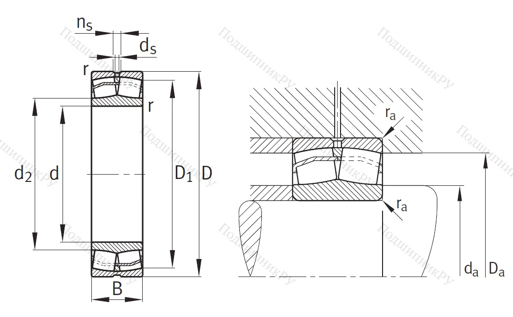 Сферический роликовый подшипник 21316 E 1