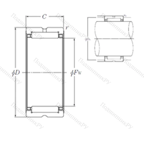 Подшипник игольчатый радиальный NK 28/30R