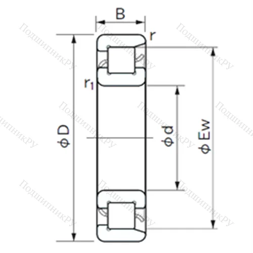 Подшипник роликовый радиальный NF 1030