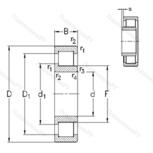 Подшипник роликовый радиальный NJ 324-E-MA 6