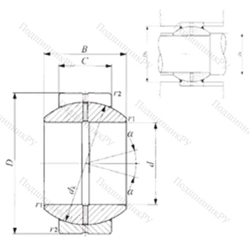 Подшипник скольжения сферический GE 200GS