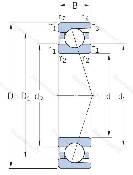 Сверхточный подшипник 7202 CD/HCP 4ADGA от производителя  SKF