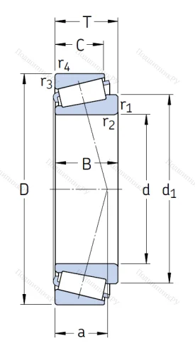 Конический роликовый подшипник 30220 J 2 от производителя  SKF