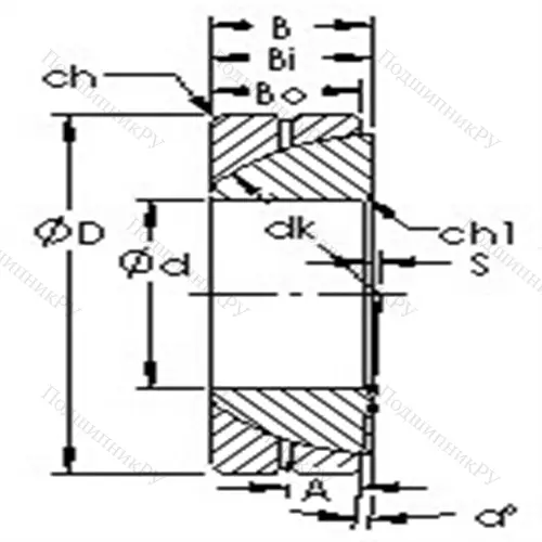 Подшипник скольжения сферический GAC 105S от производителя  AST