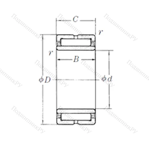 Подшипник игольчатый радиальный NA 4944