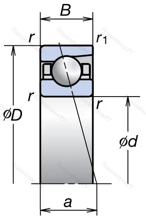 Однорядный шариковый подшипник 7011 AW от производителя  NSK