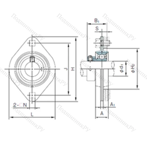 Подшипниковый узел шариковый радиальный KHPFL 206A