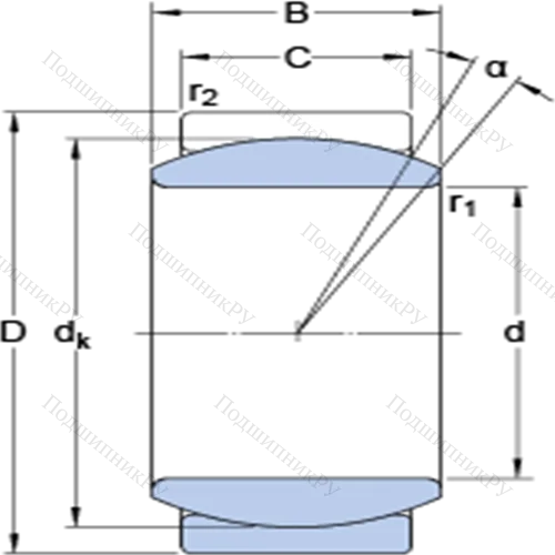 Радиальные сферические подшипники скольжения с контактными поверхностями сталь/сталь, требующие техобслуживания GE 12 E