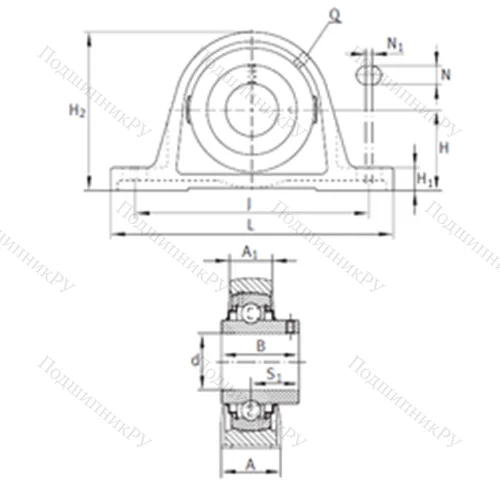 Подшипниковый узел шариковый радиальный RAKY 1-1/4-206