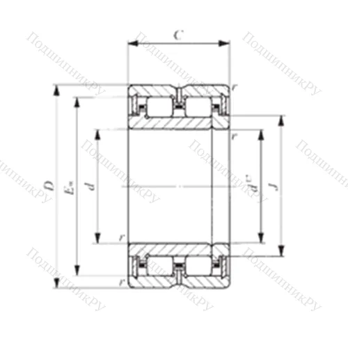 Подшипник роликовый радиальный TRU 9012550 от производителя  IKO Подшипник роликовый радиальный TRU 9012550 от производителя  IKO