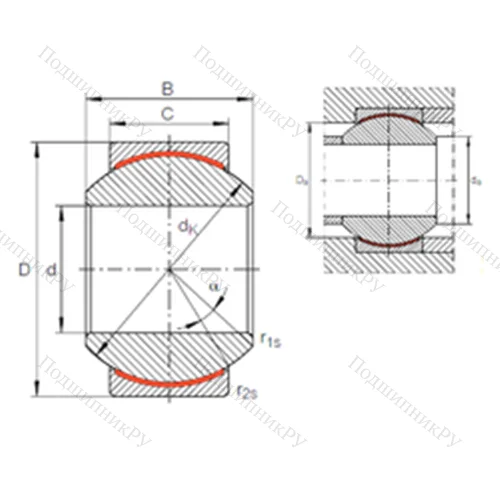 Подшипник скольжения сферический GE 16 PW