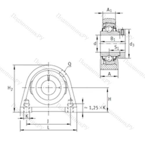 Подшипниковый узел шариковый радиальный