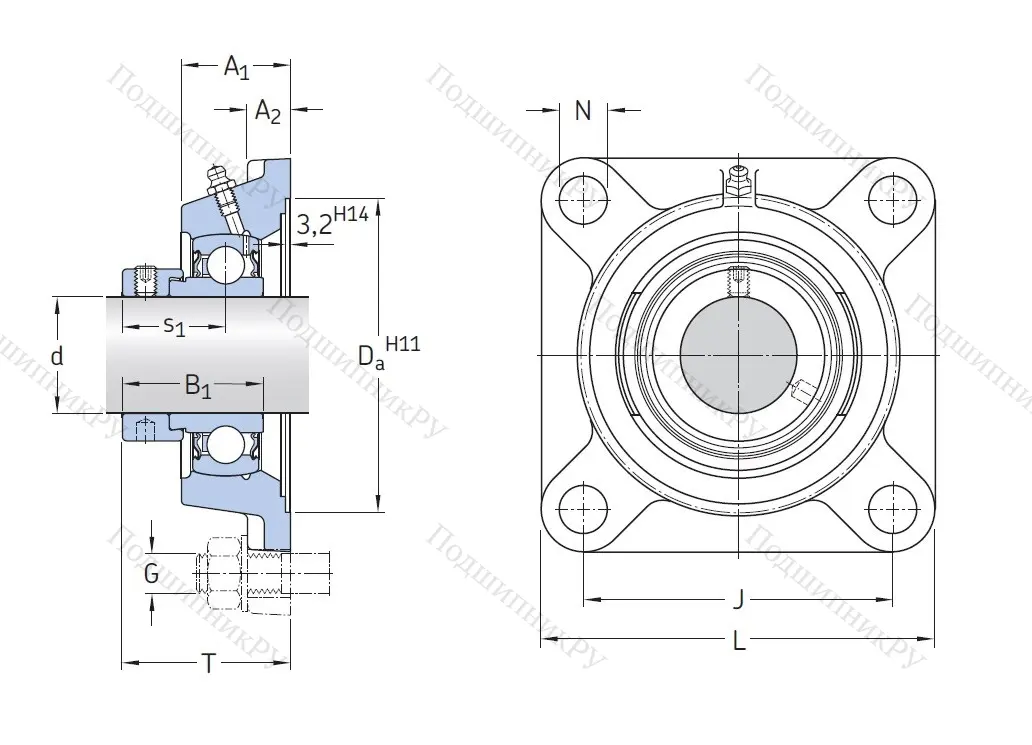 Подшипниковый узел FY 35 FM