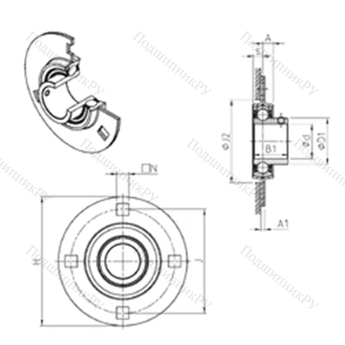Подшипниковый узел шариковый радиальный