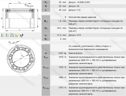 Подшипник KB 20 PP в Курске Подшипник KB 20 PP в Курске