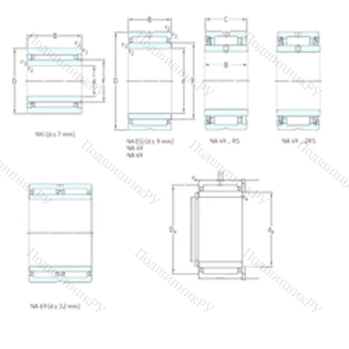 Подшипник игольчатый радиальный NA 4910.2RS