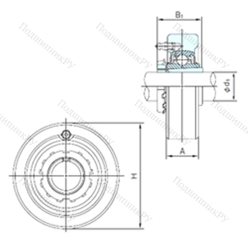 Подшипниковый узел шариковый радиальный UKC 315+H 2315