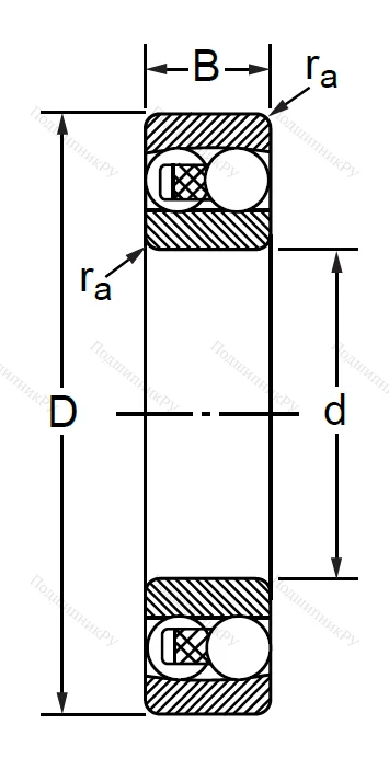 Двухрядный шариковый подшипник 1502 2RS E (2202 2RSTN) в Курске