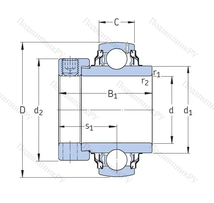 Корпусный подшипник YEL 208-2RF/VL 065 в Курске