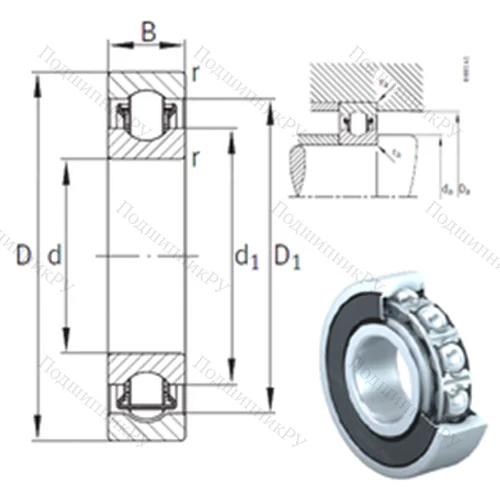Подшипник с шариковыми роликами (ball roller) радиальный BXRE 212-2RSR от производителя  INA Подшипник с шариковыми роликами (ball roller) радиальный BXRE 212-2RSR от производителя  INA