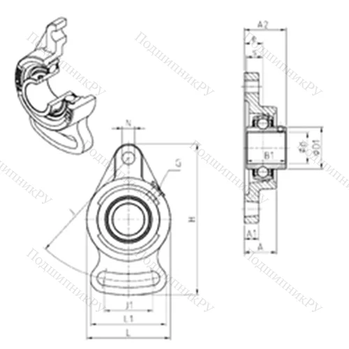 Подшипниковый узел шариковый радиальный UCFA 203 от производителя  SNR
