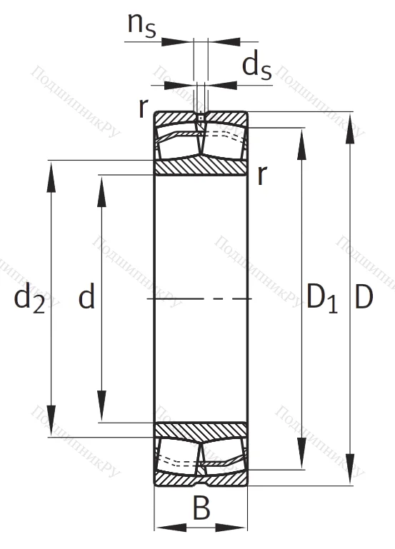 Сферический роликовый подшипник с конической посадкой на вал